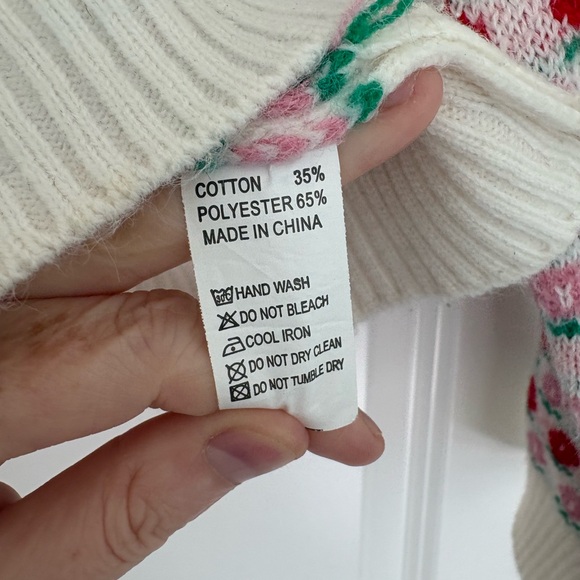 JJ Fairyland Knit Oversized Boxy Cropped Floral Cardigan S/M - Picture 7 of 7